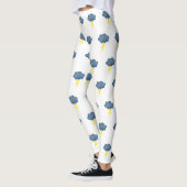 Blauer Sturmwolken blinken Frauen Leggings (Links)