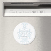 Blauer subtiler Damaskus Speichern Sie das Datumsf Magnet (In Situ (Geschirrspüler))