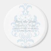 Blauer subtiler Damaskus Speichern Sie das Datumsf Magnet (Vorne)