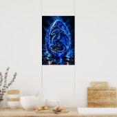 Blauer Sucher-Drachenei Poster (Küche)