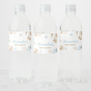Blauer Süßer Kleiner Kürbis Herbst-Baby-Party Wasserflaschenetikett