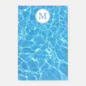 Blauer Swimmingpool Blaues Wasser Monogramm Post-it Klebezettel (Vorderseite)