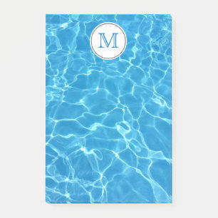 Blauer Swimmingpool Blaues Wasser Monogramm Post-it Klebezettel