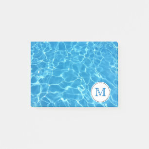 Blauer Swimmingpool Blaues Wasser Monogramm Post-it Klebezettel
