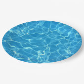 Blauer Swimmingpool Blaues Wasser Pappteller (Schrägansicht)