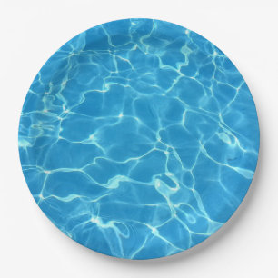 Blauer Swimmingpool Blaues Wasser Pappteller