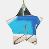Blauer Swimmingpool mit Schritten in Meer Keramikornament (Links)