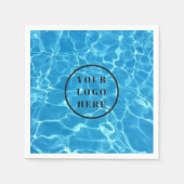 Blauer Swimmingpool Wasser hinzufügen Logo Serviette (Vorderseite)