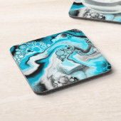 Blauer Swirbelmarmor Getränkeuntersetzer (Linke Seite)