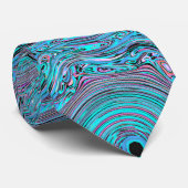 Blauer Swirbelmuster mit Handzeichnung Krawatte (Gerollt)