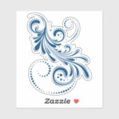 Blauer Swirbelsticker Aufkleber (Blatt)