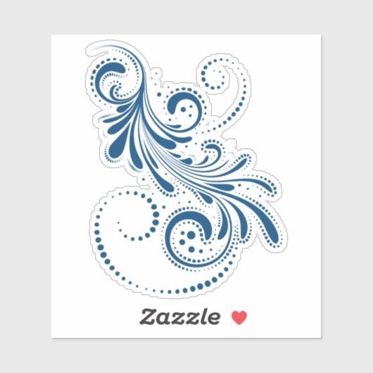 Blauer Swirbelsticker Aufkleber (Blatt)