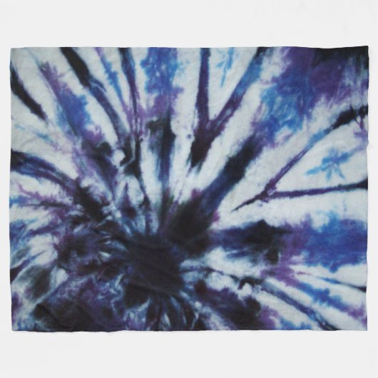 Blauer Swirl-gefärbte Krawatte Fleecedecke (Vorderseite (Horizontal))