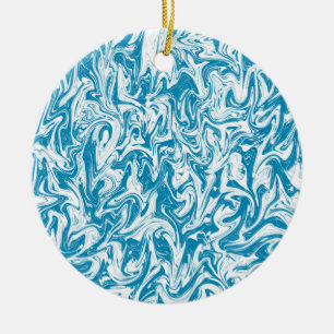 Blauer Swirl Keramikornament