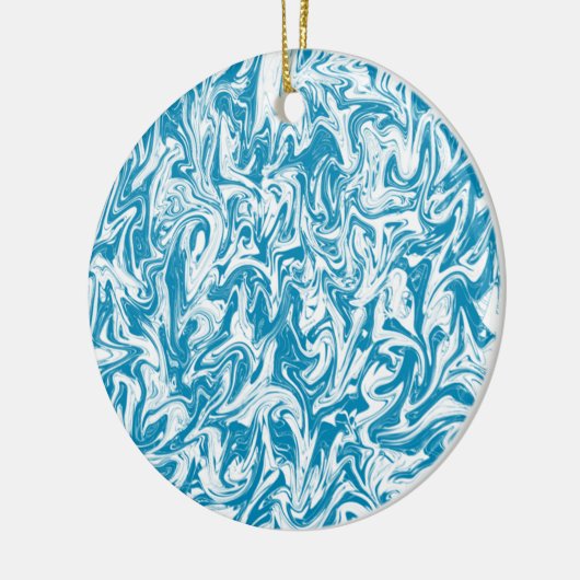 Blauer Swirl Keramikornament (Links)