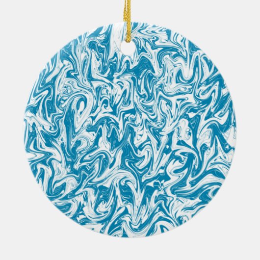 Blauer Swirl Keramikornament (Hinten)
