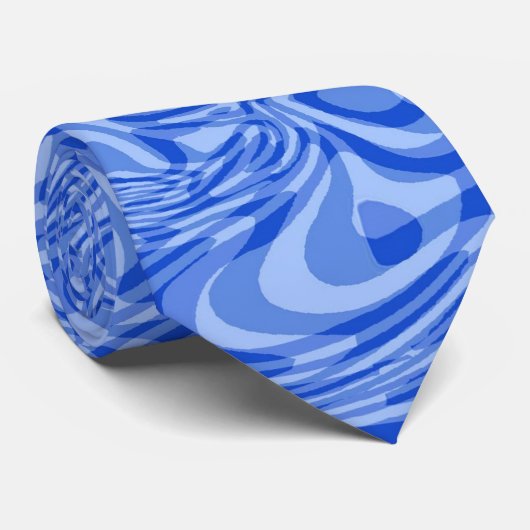 Blauer Swirl Krawatte (Gerollt)