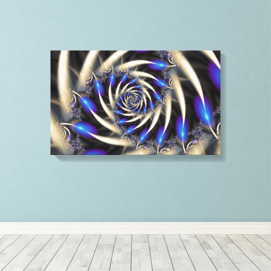 Blauer Swirl Leinwanddruck (Insitu (Holzboden))