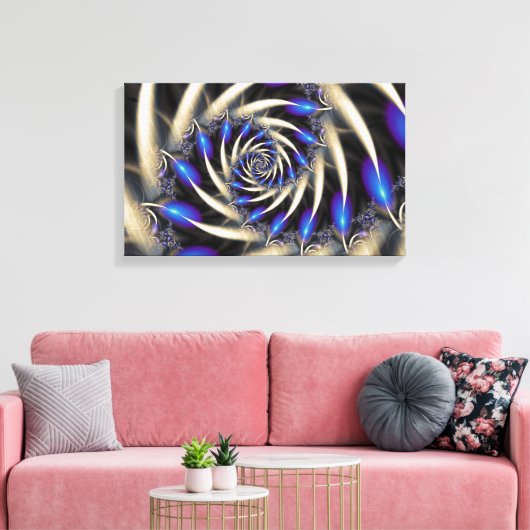 Blauer Swirl Leinwanddruck (Insitu (Wohnzimmer))