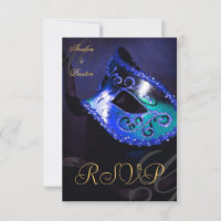Blauer Swirl Masquerade Maske UAWG Einladung