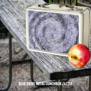 Blauer Swirl Metall Brotdose