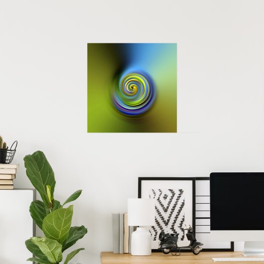 Blauer Swirl Poster (Heimbüro)