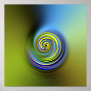 Blauer Swirl Poster