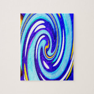 Blauer Swirl Puzzle