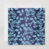 Blauer Swirl & Rose Sweet 16 Birthday Einladung (Rückseite)