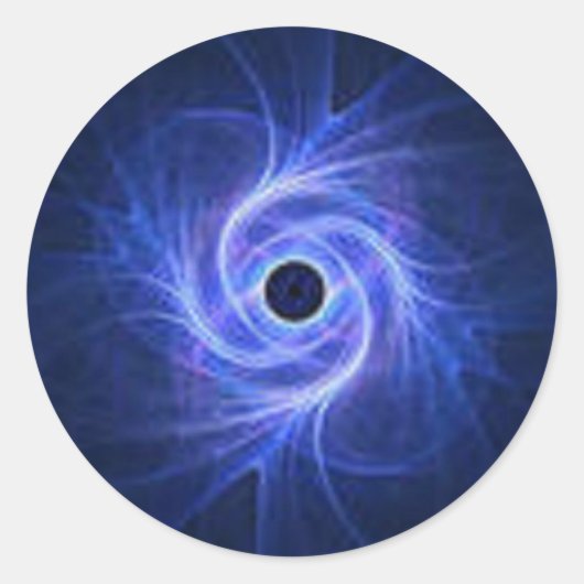 Blauer Swirl Runder Aufkleber (Vorderseite)