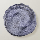 Blauer Swirl Rundes Kissen (Rückseite)