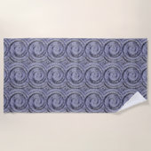 Blauer Swirl Strandtuch (Vorderseite)