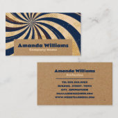 Blauer Swirl- und Kraft-Effekt, Retrostil Visitenkarte (Vorne/Hinten)