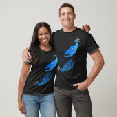 blauer symmetrischer Fisch T-Shirt (Unisex)