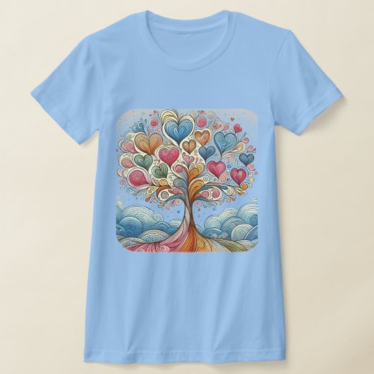 Blauer T - Shirt für Babys mit Herzbaum. (Ablage )