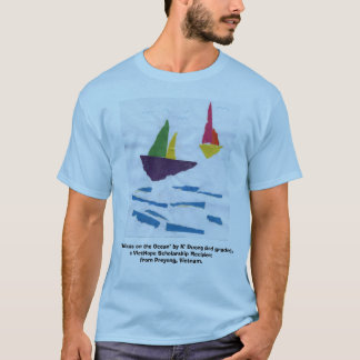 BLAUER T - SHIRT "Segelboote" (BILD in der FRONT)