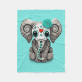 Blauer Tag des toten Elefanten Fleecedecke (Vorderseite)