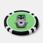 Blauer Tag des toten Zuckerpinguins grün Pokerchips (Einzeln)