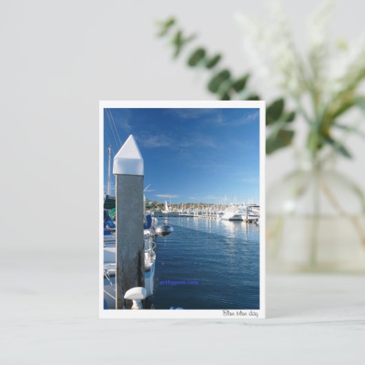 Blauer Tag Postkarte (Stehend Vorderseite)