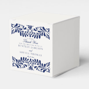 Blauer Talavera-Fliese Spanische Fiesta-Hochzeit Geschenkschachtel