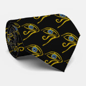 BLAUER TALISMAN, GOLD HORUS EYE, schwarz-ägytische Krawatte (Gerollt)