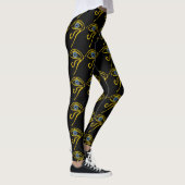 BLAUER TALISMAN, HORUS EYE Gold Schwarzes Muster Leggings (Rechts)