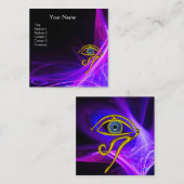 BLAUER TALISMAN, HORUSAUGEN, LILA LICHTWELLEN PINK QUADRATISCHE VISITENKARTE (Vorne/Hinten)
