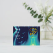 BLAUER TALISMAN, lila weiß Visitenkarte (Stehend Vorderseite)