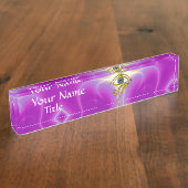 BLAUER TALISMAN, Pink Fuchsia Namensplakette (Seite)