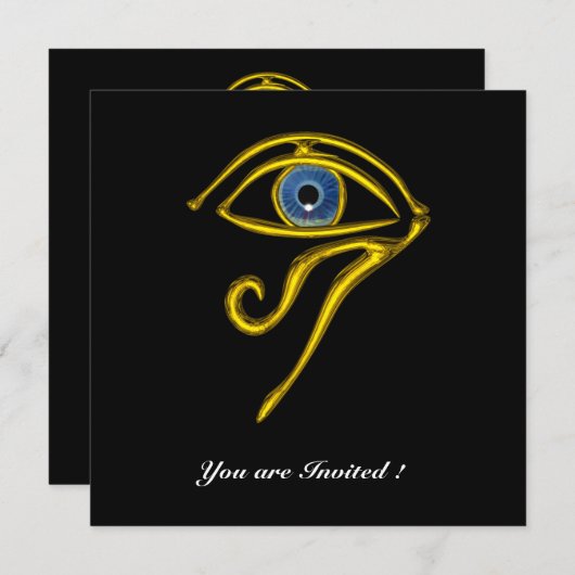 BLAUER TALISMAN, schwarz Einladung (Vorne/Hinten)