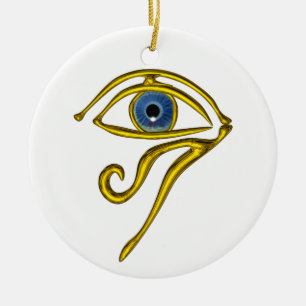 BLAUER TALISMAN, Schwarz und Weiß Keramik Ornament