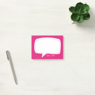 Blauer Talk Blase Personalisiert Name Sprechblase Post-it Klebezettel