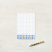 Blauer Tan Post-it Klebezettel (Auf Schreibtisch)