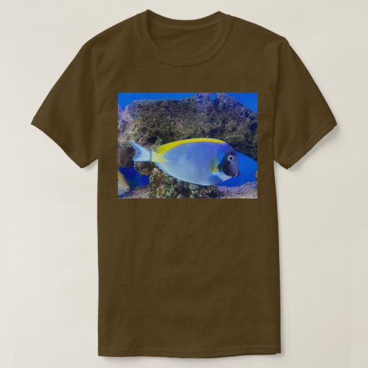 Blauer Tang Fisch T-Shirt (Design vorne)